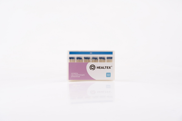 Штифты абсорбирующие бумажные Healtex набор PST30/2 Kit конусность 02, размер 30 - 200 шт.