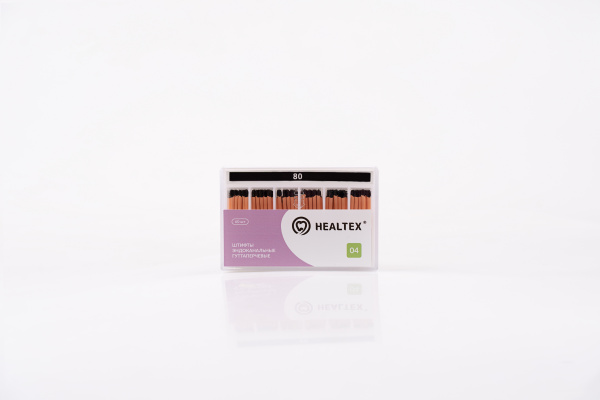 Штифты эндоканальные гуттаперчевые Healtex набор GST80/4 Kit конусность 04, размер 80 - 60 шт.