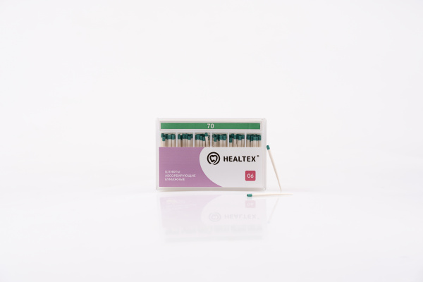 Штифты абсорбирующие бумажные Healtex набор PST70/6 Kit конусность 06, размер 70 - 100 шт.