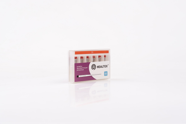 Штифты абсорбирующие бумажные Healtex набор PMM55/2 Kit с маркировкой длины, конусность 02, размер 55 - 200 шт.